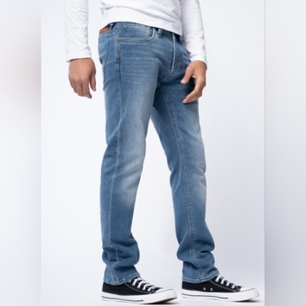 Parasuco Mike Fit Slim Straight Jeans Mens 36x34 Blue Faded Denim